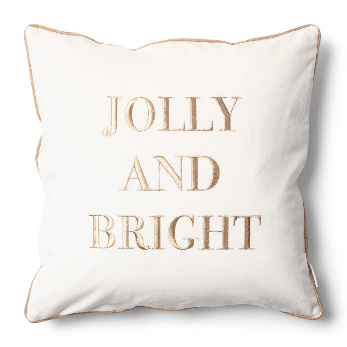 Jolly and Bright - tekstillä tyynyn päällinen