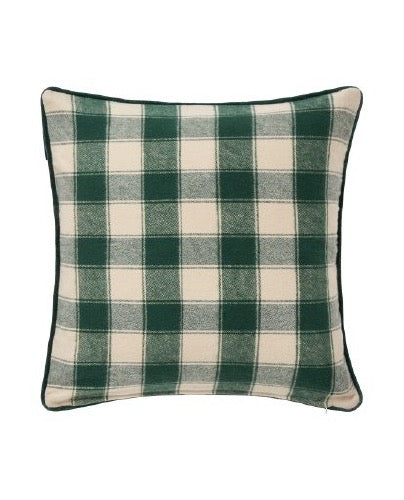 Ruudullinen lahjapaketti tyynynpäällinen, vihreä/valkoinen