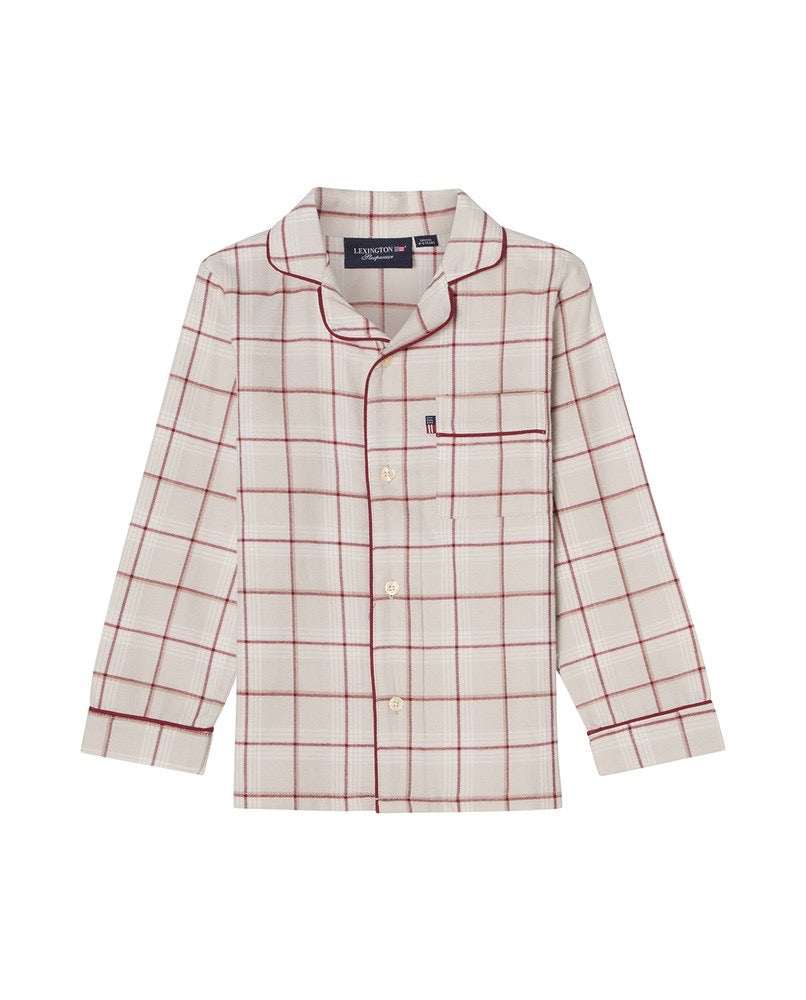 Lasten luomupuuvillainen pyjamasetti (flanelli)