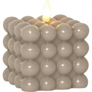Flamme DOT LED-kynttilä 9,5 cm harmaa ja beige