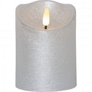 Flamme Rustic LED-kynttilä hopea 10 cm tai 12,5 cm