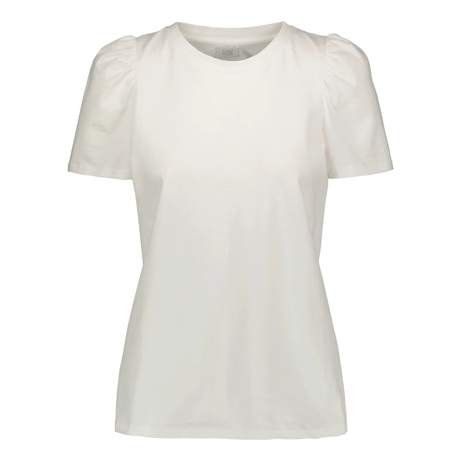Valkoinen t-paita puhvihihat
