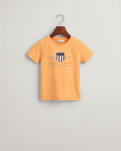 Kids malliston Shield t-paita vaaleansininen tai oranssi