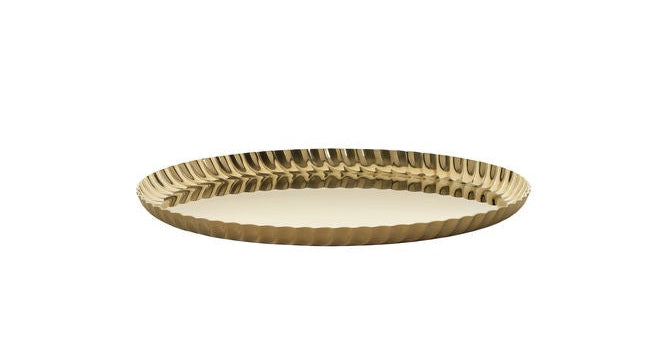 Pleats tarjotin terästä 23 cm kultapinnoite
