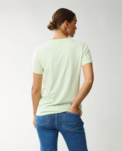 Vanessa t-paita luomupuuvillaa vaalean vihreä L-koko